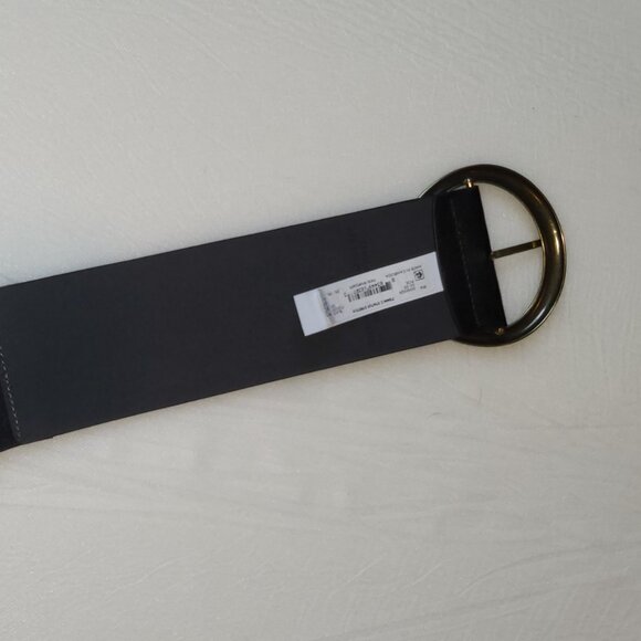 Stretchy Statement Piece Belt Oversized Brass Gold Buckle Plus Size NWT - Picture 4 of 7